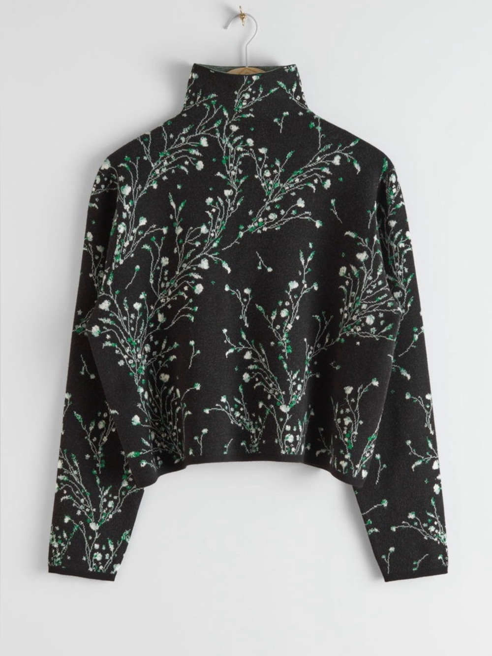 & other stories. Tubular Turtleneck Jacquard Sweater. Size XS.